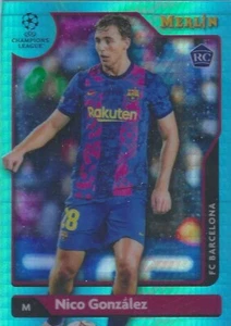 2021-22 TOPPS MERLIN NICO GONZALEZ AQUA PRISM RC #80 FC BARCELONA - Picture 1 of 1
