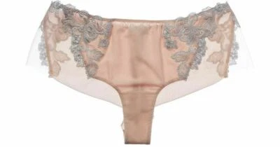 Braguita corta de seda La Perla Moonlight XL plata natural $485 Foto 1 de 2