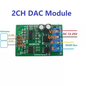 Modulo convertitore da DC 12V RS485 a DAC Modbus RTU 0-5V 0-10V Multimetro PLC - Foto 1 di 8