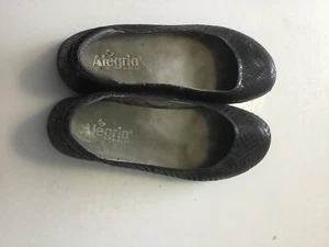 Alegria Petal Metallic Black Dazzler Ballet Flats Leather Comfort Size 9 - Picture 1 of 4
