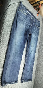Tommy Hilfiger Mens Size 38X30 Dark Wash Denim Classic Loose Fit Jeans Distresde - Picture 1 of 7