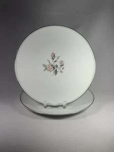 NORITAKE CHINA JAPAN 5605 MARGOT 2 DINNER PLATE 10 5/8" DIAMETER PLATINUM TRIM - Picture 1 of 9