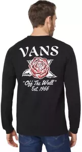 Vans Mens Tattoo Rose Black Long Sleeve Tee Small NWT - Picture 1 of 2