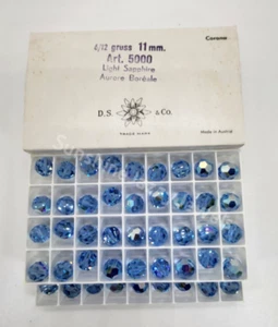 Factory Pack Swarovski Crystal Lt Sapphire AB 11mm Faceted Round 5000 Bead; 72pc - Picture 1 of 2