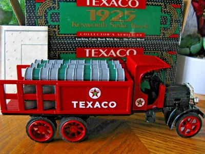 NUEVO STOCK ANTIGUO ERTL #9385 NUEVO EN CAJA 1935 TEXACO KENWORTH ESTACA Camión Banco Foto 1 de 4