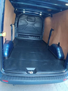 FOR FORD TRANSIT CUSTOM 2013-2023 LWB TAILORED REAR MATS in 3, 5MM THICK RUBBER - Picture 1 of 12