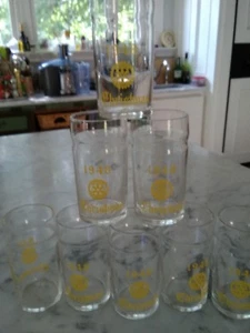 Set of 8 Vtg rotary club Christmas HIGHBALL Glasses from 1948! - Picture 1 of 6