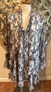 Mud Pie Kleid MEDIUM Mini grau Python Decklan Schlangenhaut Print Volant Neu mit Etikett NEU - Bild 1 von 8