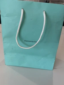 Tiffany & Co. Bolsa de regalo de compras de papel azul mediana de 10" x 8" x 4" decoración aguamarina - Imagen 1 de 11