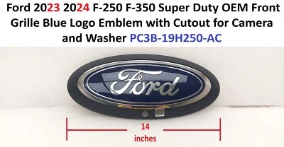 Ford 2023 2024 F250 F350 SD OEM parrilla delantera azul logotipo emblema PC3B-19H250-AC Foto 1 de 4