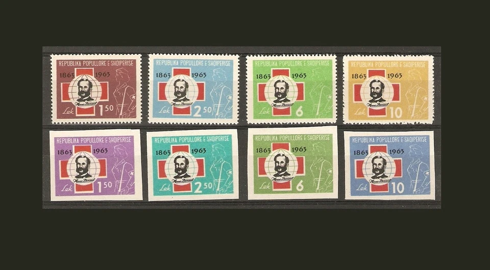 Albania Albanien Albanie 1963 MiNr 717 - 724 A+B MNH** Red Cross 100-th Annivers - Image 1 of 1