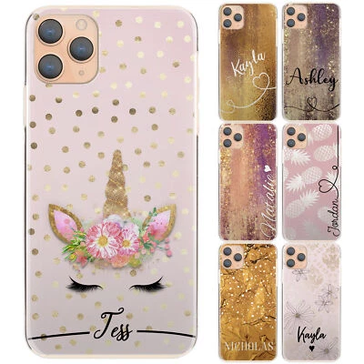 Personalised Phone Case for Samsung S20/S10 Initial Pink Dots Unicorn Hard Cover — 第 1/4 张图片