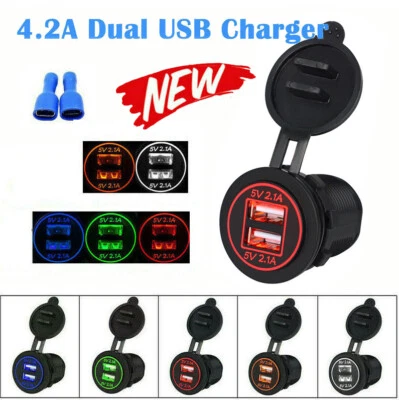 Cargador de Coche Doble Puerto USB Doble 12V Enchufe de Cigarrillo Enchufe Adaptador de Corriente - Imagen 1 de 4