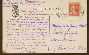 1911 CP PAQUEBOT/LOUQSOR, großer blauer Stempel der Messagerie Maritimes X3875 - Bild 1 von 2