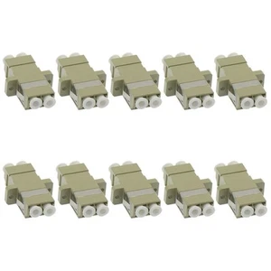 10x LC UPC to UPC LC Duplex Multi Mode Fiber Optical Cable Coupler Adapter Beige - Picture 1 of 3