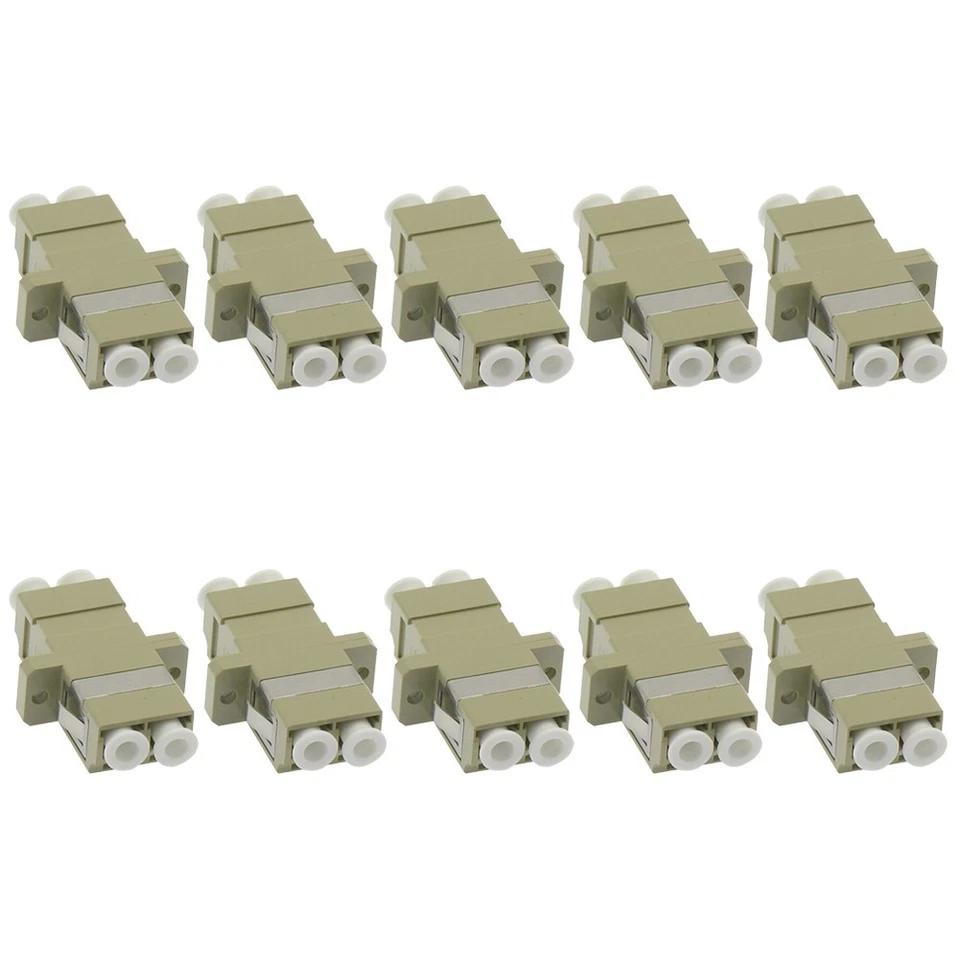 10x LC UPC to UPC LC Duplex Multi Mode Fiber Optical Cable Coupler Adapter Beige - Image 1 of 3