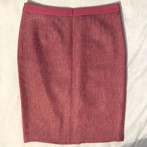 Boden Pink British Tweed Pencil Straight Skirt 8R fitted wool blend business NWT - Picture 1 of 8