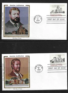 US SC # 1838-1841 and 1841a Architecture FDC . Colorano Silk Cachet - Picture 1 of 3