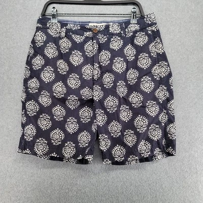 Tailor Vintage Mens Shorts 32 Blue Slim Fit Greenwich Chino Geometric Print Golf - Image 1 of 4