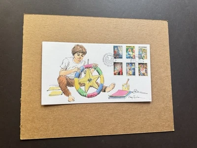 Philippines 1989 FDC(23) +Christmas Set #2013-18 +Hand-Paint Cachet +11-08-1989 - Image 1 of 2