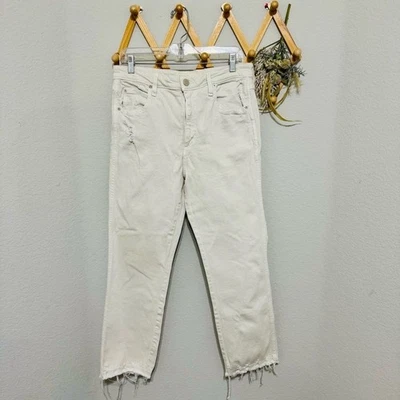 AMO Bella Distressed Cream Off White Jeans Size 31 - Image 1 of 4