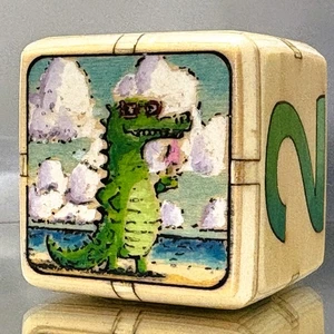 Cool Crocodile - Seaside Sweet Moment - Backgammon Doubling Cube 36mm - Picture 1 of 9
