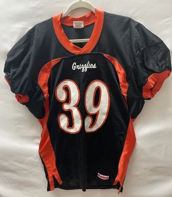 Camiseta de fútbol Riddell Grizzlies 39 adulto grande negra naranja estilo vintage EE. UU. Foto 1 de 4