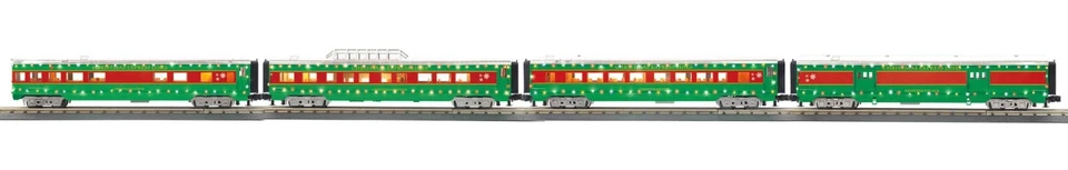MTH 30-68286 Christmas 4-Car 60’ Streamlined Passenger Set w/LED Lights.. NIB - Image 1 of 1