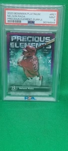 PSA 9 2023 Bowman Platinum Precious Elements Purple /250 Nelson Rada #PE-7 Mint  - Foto 1 di 7