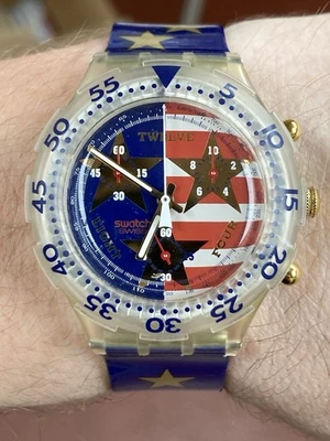 Swatch Watch Aquachrono American Dream SEK103 1995 Fully Working - Image 1 of 4