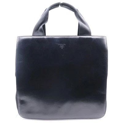 Prada логотип сумка с короткими ручками Дамская сумка икры кожи Testuto черный б/у класса B цвет онлайн - Изображение 1 из 4