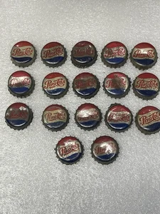 Vintage Pepsi Cola Soda Bottle Caps Original Cork Lined Lot Of 17 - Picture 1 of 16