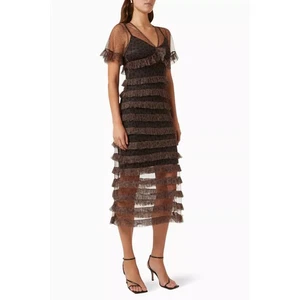 NWT Never Fully Dressed Women's Lucia Kate Dress Short Sleeve Leopard Print SZ 2 - Picture 1 of 15