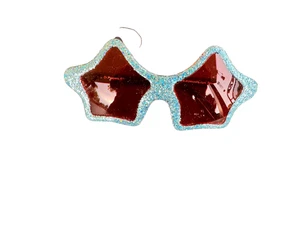 Blue Sparkle Clown Glasses Halloween Carnival Costume Accessories - Picture 1 of 1