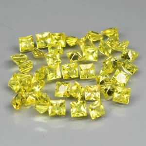 💎 4,02ct 43pcs Lot VS IF Square Princess Yellow Sapphire - Songea, Edelstein - Bild 1 von 4
