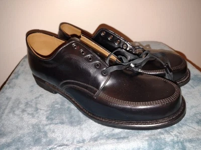 Vintage Herman Survivors Black Leather Shoes 12 EE NOS New Old Stock• Work Dress - Image 1 of 4