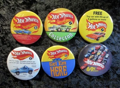 **HOT WHEELS REDLINES VINTAGE-STYLE BUTTONS! 1960s Diecast, Vintage Red Lines** - Image 1 of 3