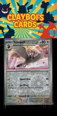 Tranquill SV05: Temporal Forces Pokémon 134/162 Reverse Holo Common NM+ - Image 1 of 2