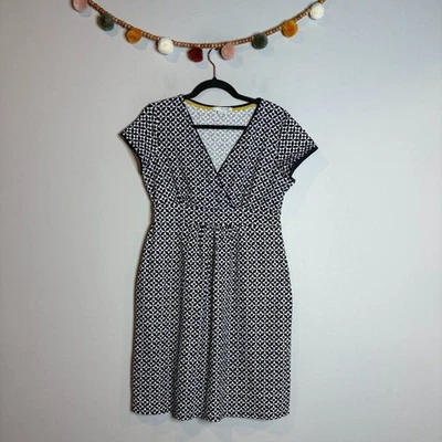 Boden navy blue and white geometric Jenny jersey dress - Image 1 of 4