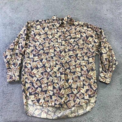 Vintage Banana Republic Safari Shirt Womens Medium Button Up Abstract Print - Image 1 of 4
