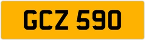 GCZ 590 G 3x3 DATELESS PRIVATE NUMBER PLATE GAZ GAV GEO GUS GUY GRACE GEM GED GS - Picture 1 of 1