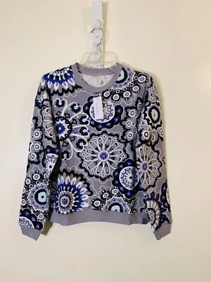 Vera Bradley Cuello Redondo Algodón Jersey Sudadera Tranquilo Medallón Nuevo Con Etiquetas Talla XS Foto 1 de 4
