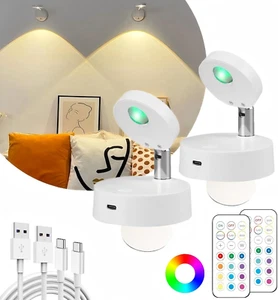 Wireless LED Spotlight Indoor with Remote: Rechargeable Mini Spot Lights for Pic - Picture 1 of 8