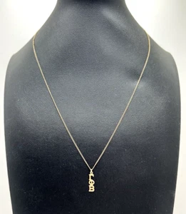 10K Gelbgold Gamma Phi Beta Anhänger an 12K Gold Filled Kette 19 Zoll - Bild 1 von 5