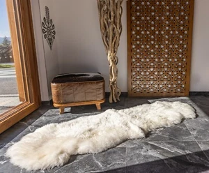 Grande Alfombra Natural Piel de Cordero XXXL 210 x 65 cm, Suave Piel de Oveja - Zdjęcie 1 z 6