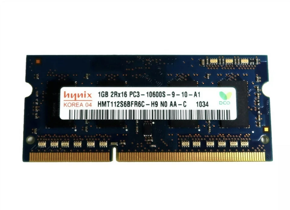 SK HYNIX 1GB 2RX16 DDR3 PC3-10600 1333MHZ 204-PIN LAPTOP MEMORY HMT112S6BFR6C-H9 - Image 1 of 1