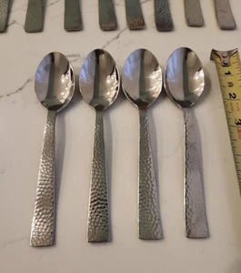 Godinger CASTELLO LAST ONE Teaspoons Hammered Stainless Flatware 1 Available - Picture 1 of 7