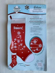 Needle Creations BELIEVE Stickerei Strumpf Panel Kit NEU   - Bild 1 von 3