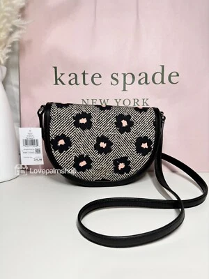 Bandolera Kate Spade Luna Media Luna Nueva con Etiquetas (Pequeña) Espiga Floral Negra Multi Foto 1 de 4