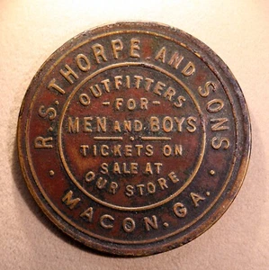 Gettone calendario baseball pubblicitario 1922 - R.S. Thorpe & Sons, Macon, Georgia - Foto 1 di 2